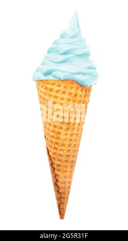 Blue Soft in einem Waflle Cone servieren Stockfoto