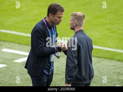 Manager Oliver Bierhoff (Deutschland) mit Timo Werner (Deutschland) vorm Spiel England - Deutschland London, 29.06.2021, Fussball, Saison 2020/21 F Stockfoto