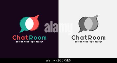 vektor-Ballon Chat Glitch Stil Logo-Design, verwendbares Logo für die Anwendung, Web, Chat-Raum, Social-Media-Logo-Design-Vorlage Illustration Stock Vektor