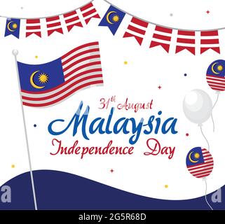 Poster zum Unabhängigkeitstag in Malaysia Stock Vektor