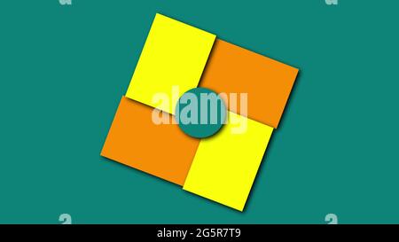 Geometrische bunte Formen, Computer generiert. 3d-Rendern des visuellen Hintergrunds Stockfoto