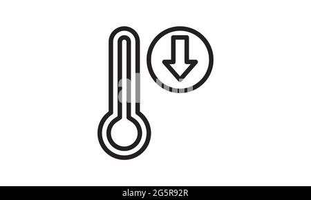 Symbolvektor für niedrige Temperaturen. Abbildung der isolierten Kontursymbole Stock Vektor