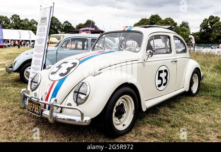 VW Käfer hieß Herbie auf der Classic Car Show Syon Park London 2021 UK Stockfoto