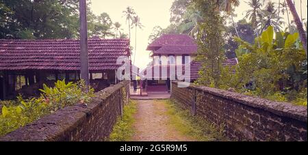 Traditionelles Kerala-Stil altes Haus in Indien. Stockfoto