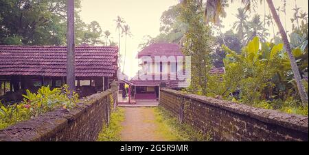 Traditionelles Kerala-Stil altes Haus in Indien. Stockfoto