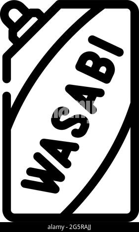 Verpackung Wasabi Linie Symbol Vektor Illustration Stock Vektor