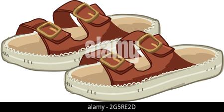 Sandalen im Safari-Stil, Mode-Kleidung Stock Vektor