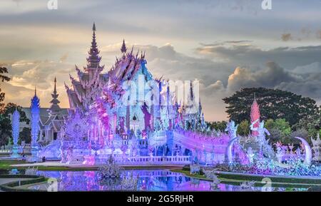 Thailand, Chiang Rai City, Wat Rong Khun Tempel Stockfoto