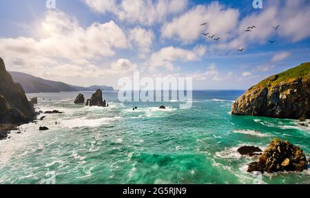 Spanien, Vasc Country, San Juan de Gaztelugatxe Stockfoto
