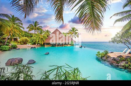 Tahiti Nui, Intercontinental Resort Stockfoto