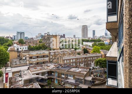 Gesamtansicht des nördlichen Teils von SE1, London Stockfoto