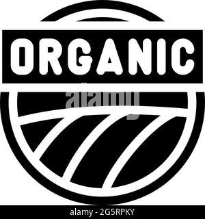 Organische kosmetische Symbol Glyphe Symbol Vektor-Illustration Stock Vektor