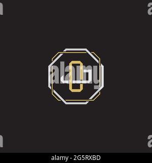 Initial Letter Overlapping Interlock Logo Monogramm Linie Art Stil auf schwarzem Hintergrund Vorlage isoliert Stock Vektor