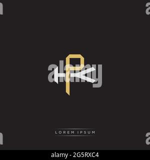 Initial Letter Overlapping Interlock Logo Monogramm Linie Art Stil auf schwarzem Hintergrund Vorlage isoliert Stock Vektor