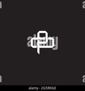 Initial Letter Overlapping Interlock Logo Monogramm Linie Art Stil auf schwarzem Hintergrund Vorlage isoliert Stock Vektor