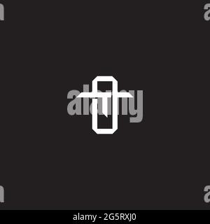 Initial Letter Overlapping Interlock Logo Monogramm Linie Art Stil auf schwarzem Hintergrund Vorlage isoliert Stock Vektor