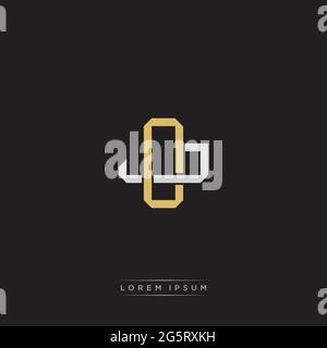 Initial Letter Overlapping Interlock Logo Monogramm Linie Art Stil auf schwarzem Hintergrund Vorlage isoliert Stock Vektor
