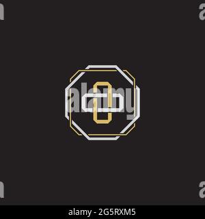 Initial Letter Overlapping Interlock Logo Monogramm Linie Art Stil auf schwarzem Hintergrund Vorlage isoliert Stock Vektor