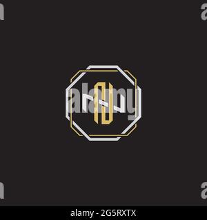 Initial Letter Overlapping Interlock Logo Monogramm Linie Art Stil auf schwarzem Hintergrund Vorlage isoliert Stock Vektor