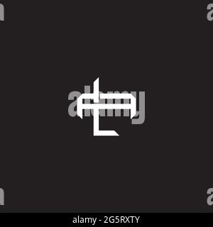 Initial Letter Overlapping Interlock Logo Monogramm Linie Art Stil auf schwarzem Hintergrund Vorlage isoliert Stock Vektor