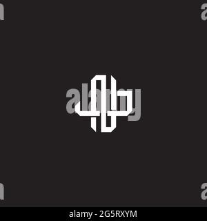 Initial Letter Overlapping Interlock Logo Monogramm Linie Art Stil auf schwarzem Hintergrund Vorlage isoliert Stock Vektor