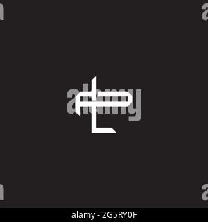 Initial Letter Overlapping Interlock Logo Monogramm Linie Art Stil auf schwarzem Hintergrund Vorlage isoliert Stock Vektor
