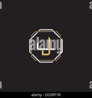 Initial Letter Overlapping Interlock Logo Monogramm Linie Art Stil auf schwarzem Hintergrund Vorlage isoliert Stock Vektor
