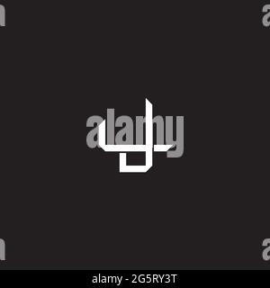 Initial Letter Overlapping Interlock Logo Monogramm Linie Art Stil auf schwarzem Hintergrund Vorlage isoliert Stock Vektor