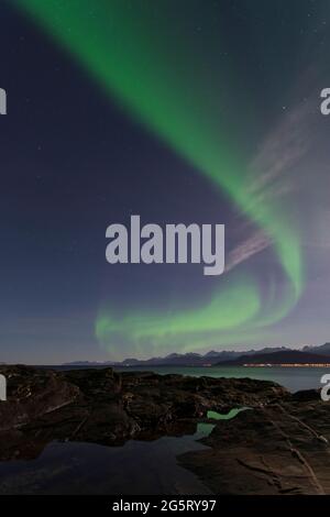 Nordlichter (aurora borealis) in Nordnorwegen bei Tromso Stockfoto