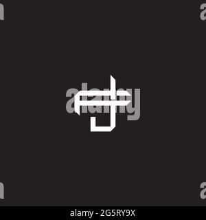 Initial Letter Overlapping Interlock Logo Monogramm Linie Art Stil auf schwarzem Hintergrund Vorlage isoliert Stock Vektor