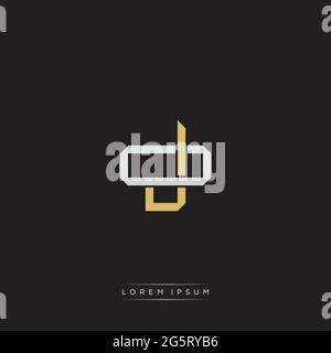 Initial Letter Overlapping Interlock Logo Monogramm Linie Art Stil auf schwarzem Hintergrund Vorlage isoliert Stock Vektor