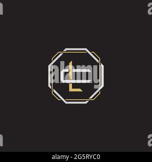 Initial Letter Overlapping Interlock Logo Monogramm Linie Art Stil auf schwarzem Hintergrund Vorlage isoliert Stock Vektor