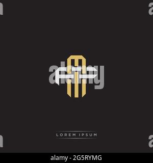 Initial Letter Overlapping Interlock Logo Monogramm Linie Art Stil auf schwarzem Hintergrund Vorlage isoliert Stock Vektor