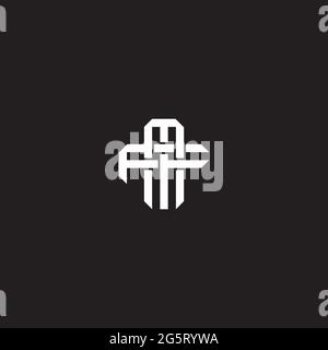 Initial Letter Overlapping Interlock Logo Monogramm Linie Art Stil auf schwarzem Hintergrund Vorlage isoliert Stock Vektor