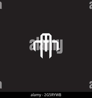 Initial Letter Overlapping Interlock Logo Monogramm Linie Art Stil auf schwarzem Hintergrund Vorlage isoliert Stock Vektor