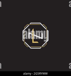 Initial Letter Overlapping Interlock Logo Monogramm Linie Art Stil auf schwarzem Hintergrund Vorlage isoliert Stock Vektor