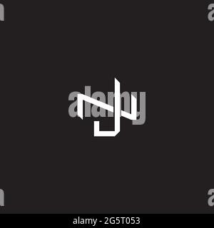 Initial Letter Overlapping Interlock Logo Monogramm Linie Art Stil auf schwarzem Hintergrund Vorlage isoliert Stock Vektor