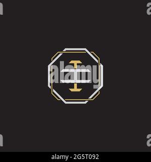 Initial Letter Overlapping Interlock Logo Monogramm Linie Art Stil auf schwarzem Hintergrund Vorlage isoliert Stock Vektor