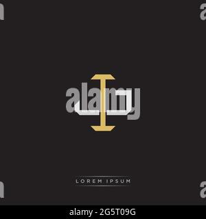 Initial Letter Overlapping Interlock Logo Monogramm Linie Art Stil auf schwarzem Hintergrund Vorlage isoliert Stock Vektor