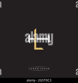 Initial Letter Overlapping Interlock Logo Monogramm Linie Art Stil auf schwarzem Hintergrund Vorlage isoliert Stock Vektor