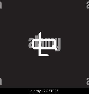 Initial Letter Overlapping Interlock Logo Monogramm Linie Art Stil auf schwarzem Hintergrund Vorlage isoliert Stock Vektor