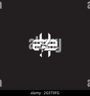 Initial Letter Overlapping Interlock Logo Monogramm Linie Art Stil auf schwarzem Hintergrund Vorlage isoliert Stock Vektor