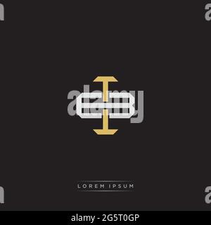 Initial Letter Overlapping Interlock Logo Monogramm Linie Art Stil auf schwarzem Hintergrund Vorlage isoliert Stock Vektor