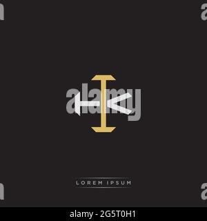 Initial Letter Overlapping Interlock Logo Monogramm Linie Art Stil auf schwarzem Hintergrund Vorlage isoliert Stock Vektor