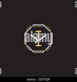 Initial Letter Overlapping Interlock Logo Monogramm Linie Art Stil auf schwarzem Hintergrund Vorlage isoliert Stock Vektor