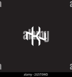 Initial Letter Overlapping Interlock Logo Monogramm Linie Art Stil auf schwarzem Hintergrund Vorlage isoliert Stock Vektor