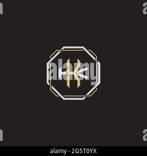 Initial Letter Overlapping Interlock Logo Monogramm Linie Art Stil auf schwarzem Hintergrund Vorlage isoliert Stock Vektor