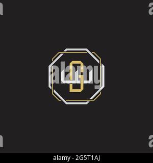 Initial Letter Overlapping Interlock Logo Monogramm Linie Art Stil auf schwarzem Hintergrund Vorlage isoliert Stock Vektor
