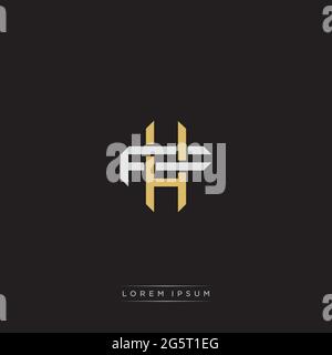 Initial Letter Overlapping Interlock Logo Monogramm Linie Art Stil auf schwarzem Hintergrund Vorlage isoliert Stock Vektor
