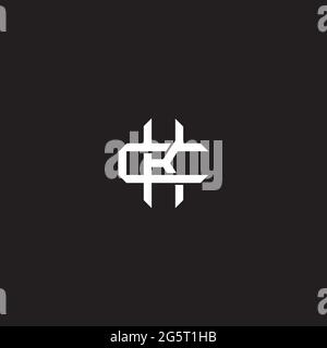 Initial Letter Overlapping Interlock Logo Monogramm Linie Art Stil auf schwarzem Hintergrund Vorlage isoliert Stock Vektor